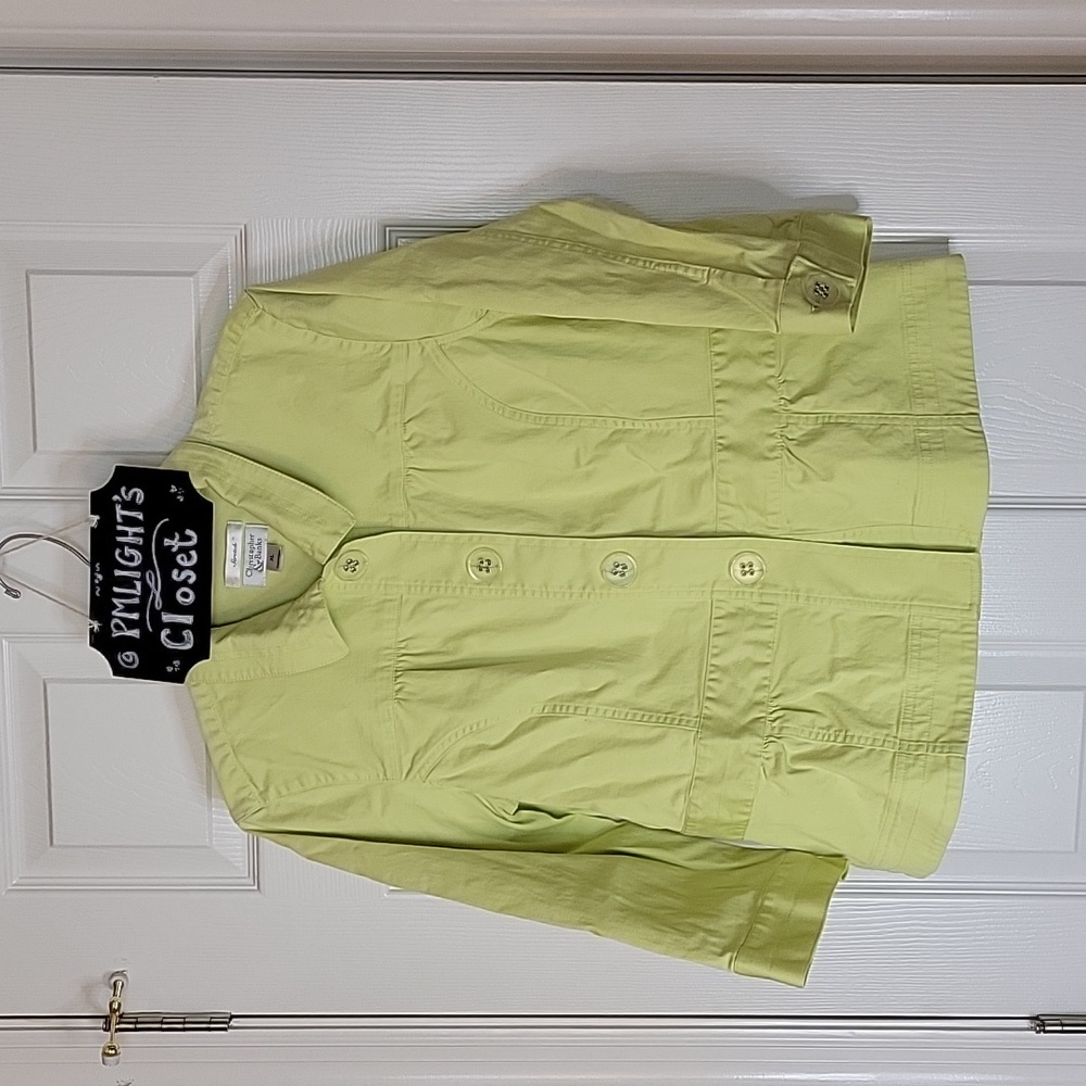 Christopher & Banks XL Lime Green Jacket Button Up